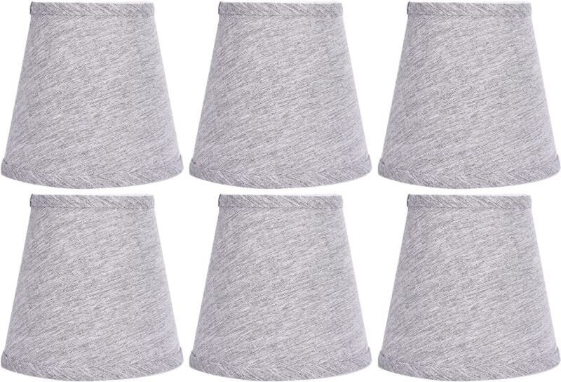 Stück silbergraue Stofflampenschirme für Tisch- und Deckenlampen, geeignet für E14- oder kleine Glühbirnen