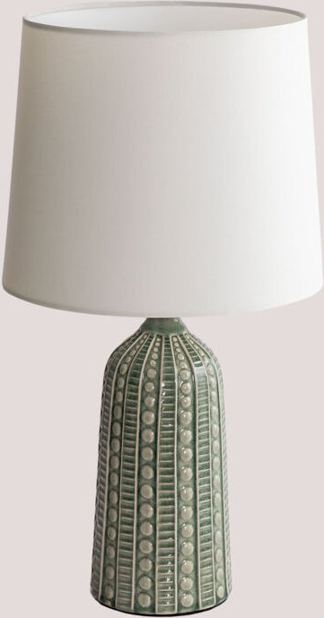 Tischlampe aus Keramik Leinac Grün Caqui - Sklum