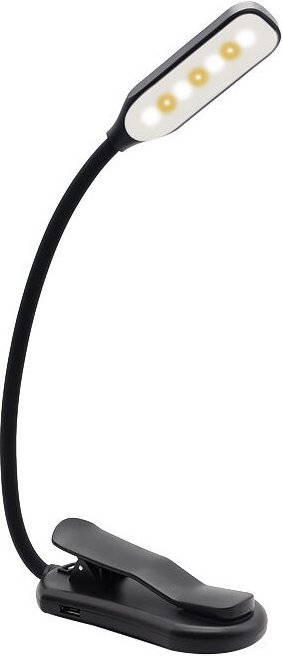 Qiedie - Dimmbare Clip-Buchleuchte, LED-Leselampe für Bett, Mini-USB, wiederaufladbar, flexibles tragbares Nachtlicht fü...