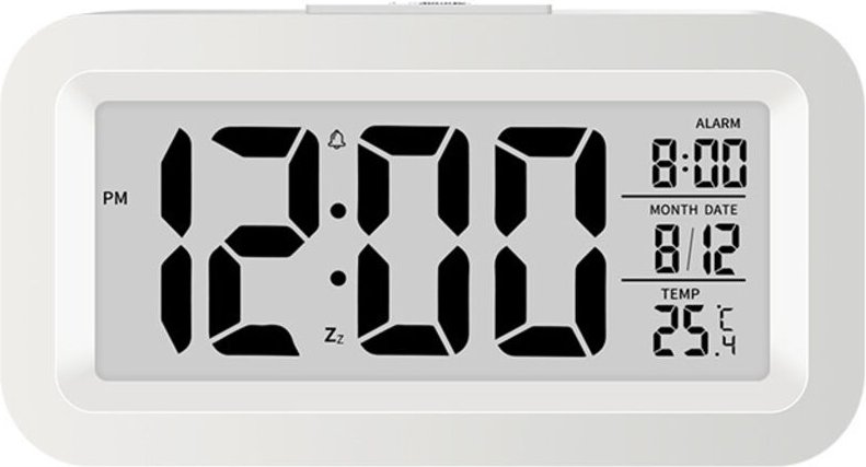 Digitaler LCD-Wecker, Reisewecker mit Temperaturanzeige, Datumsanzeige und Schlummerfunktion, geräuschloser Digitalwecke...