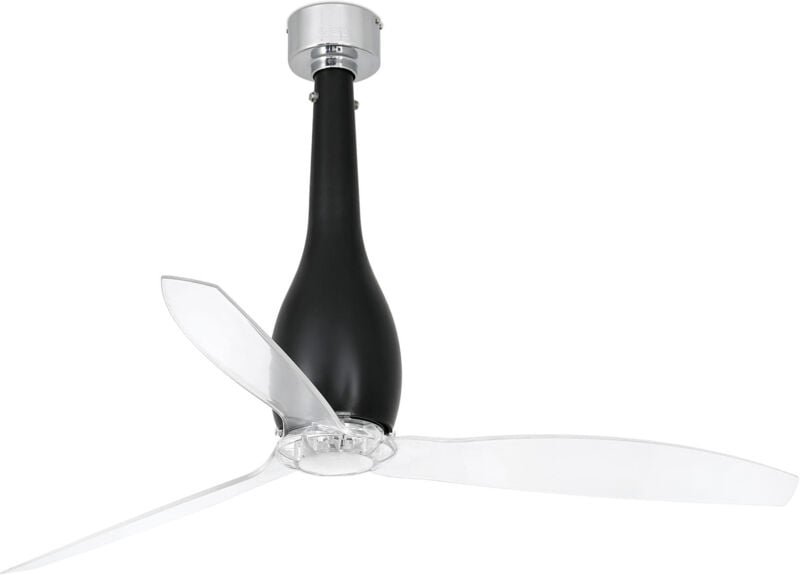 Faro Eterfan 3-Flügel-Deckenventilator Mattschwarz, Transparent Wiz Smart System