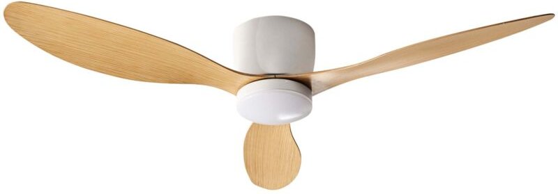 Deckenventilator mit Licht Hellbraun Eisen Kunststoff Fernbedienung 5 Geschwindigkeitsstufen 3 Lichttemperatur Skandi Wo...