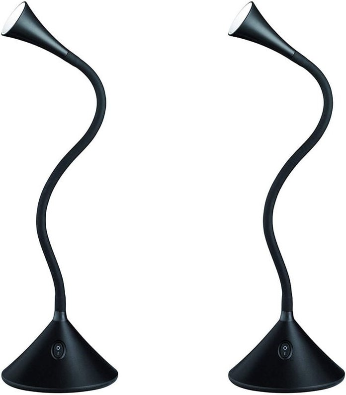 Reality Leuchten - Flexible led Schreibtischleuchten 2er set in Schwarz, auch Wandmontage möglich