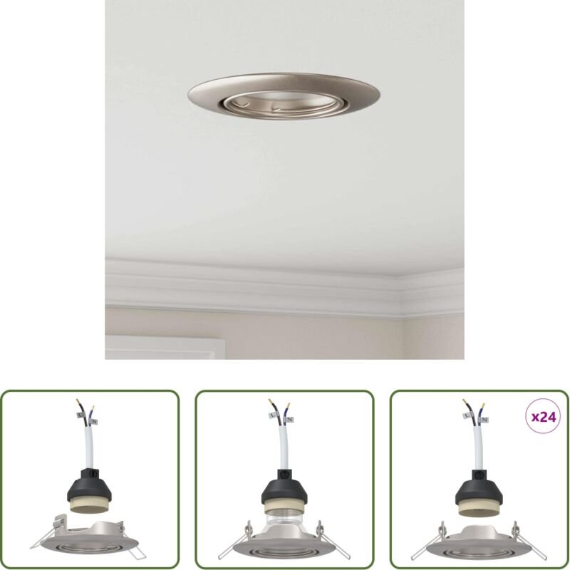 Metall - Spotlight 24 pcs Silber 9 x 9 x 2,5 cm Metall