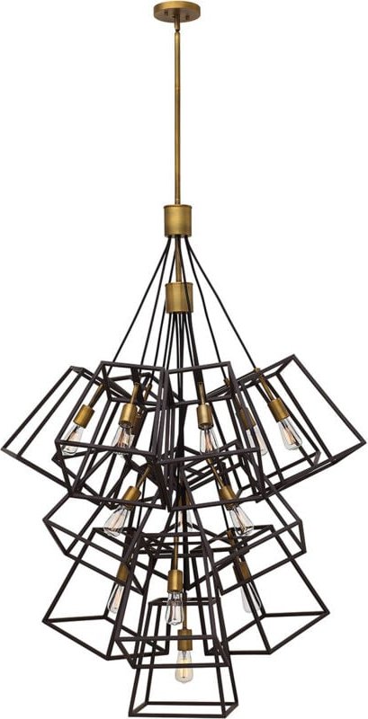 Fulton - 13 Light Large Cluster Drop Kronleuchter Anhänger, Bronze - Elstead