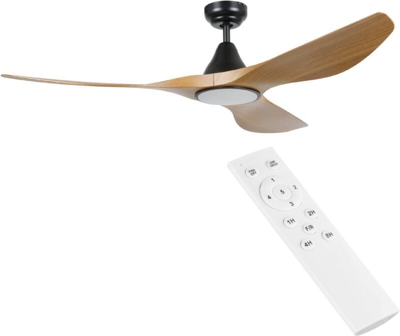 Deckenventilator Portsea, 3 Flügel Ventilator mit Beleuchtung und Fernbedienung, Sommer Winter Betrieb, warmweiß - kaltw...