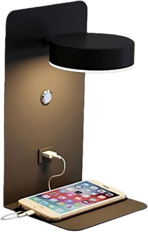 Stück LED-Wandleuchte für den Innenbereich mit USB-Anschluss, 12 W, dreifarbig, dimmbar, moderne Wandleuchte mit Schalte...