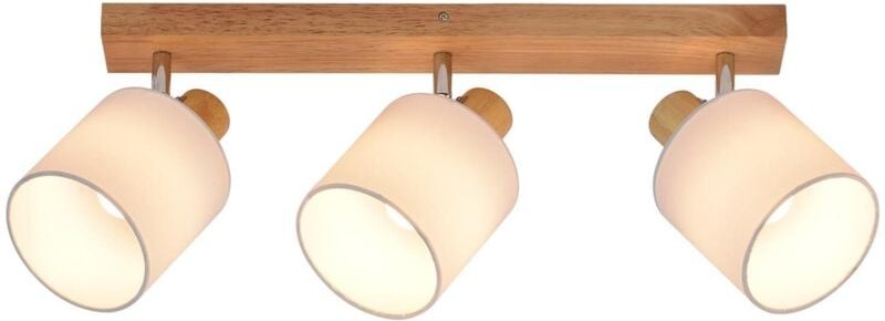 Deckenleuchte 3 Flammig Deckenlampe Flur - Deckenstrahler Modern Holz Deckenspot Wandstrahler Schwenkbar 350° E14 MAX.25...