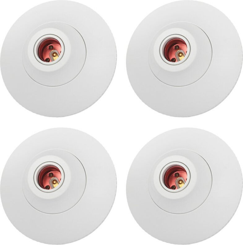 Thumbnail - CILIA 4 Stück E27 Lampenfassung Deckenfassung - Aufputz Montage - Lampensockel Halterung für E26/E27 Glühbirnen - Kunsts...