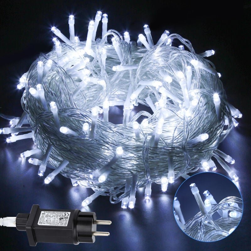 Wolketon 20M 200 LED Lichterkette 8 Lichtmodi Wasserdicht Party Garten Strom Beleuchtung Innen Außen Weihnachten Hochzei...
