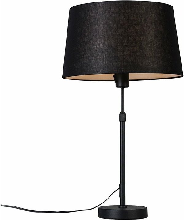 Tischleuchte schwarz mit Schirm schwarz 35 cm verstellbar - Parte