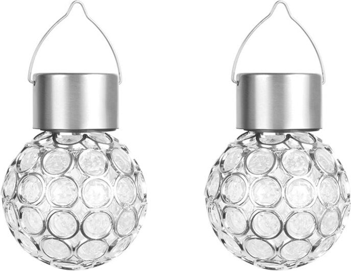 Tlily - 2Pcs Out Door Decor led Solar Lichter Outdoor Glas Kronleuchter