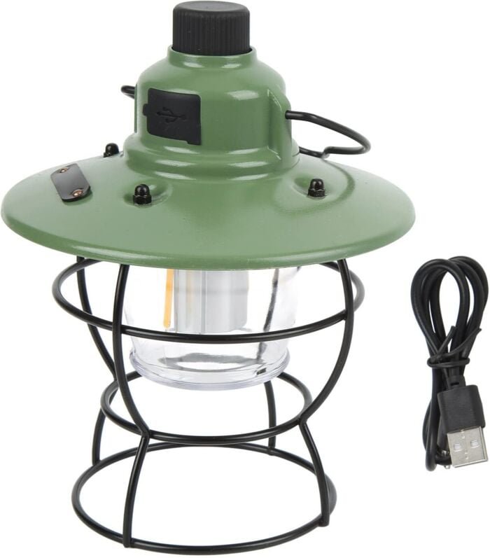 LED-Campinglaterne, 3 stufenlose Dimmstufen, 20–220 lm, 3,9 W wiederaufladbare Notleuchte, Hängeleuchte im Retro-Stil fü...