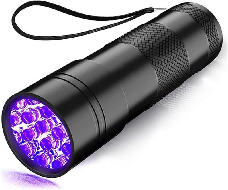 2er-Pack UV-Taschenlampe, 12 LEDs 395 nm Schwarzlicht-Taschenlampe, Mini-Taschenlampen-Detektor für Hunde, Urinflecken, ...
