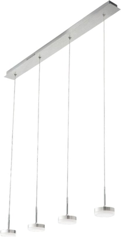 Fabas Luce Dunk 4-flammige Pendelleuchte - 32 w dimmbare led - Gebürstetes Aluminium Lineares Design