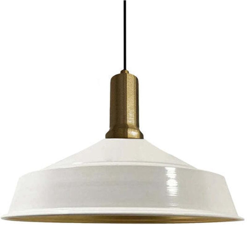 Thumbnail - Handbemalte Industrielle Hängeleuchte aus Weiß Metall – Vintage-Kronleuchter E27 Ø41 cm für Wohnzimmer, Schlafzimmer Ode...