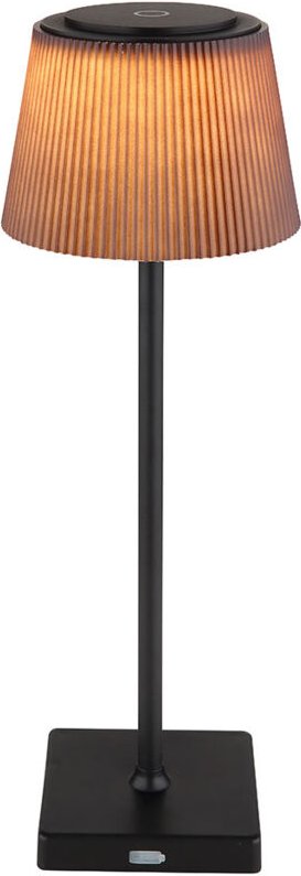 Tischleuchte Außen Tischlampe schwarz braun led Touchdimmer Akku dimmbar Gartenleuchte usb, warmweiß-kaltweiß, DxH 13x38...