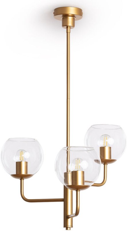 Pendelleuchte Metall und Glas Tribubble Gold