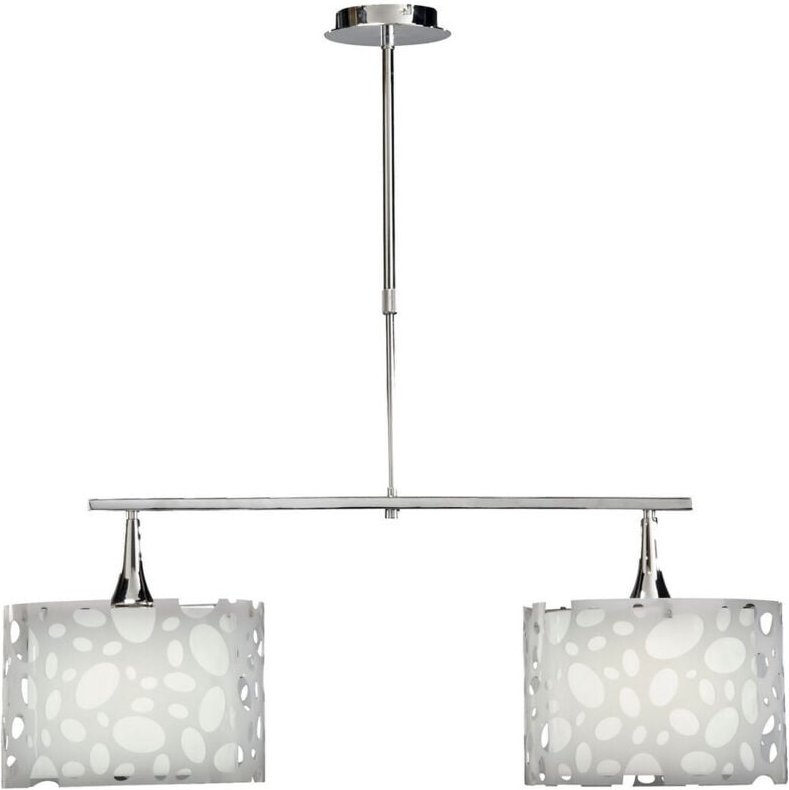 Inspired Mantra Lupin Lineare Pendelleuchte mit 2 Leuchten, E27-Linie, groß, glänzendes Weiß, weißes Acryl, poliertes Ch...