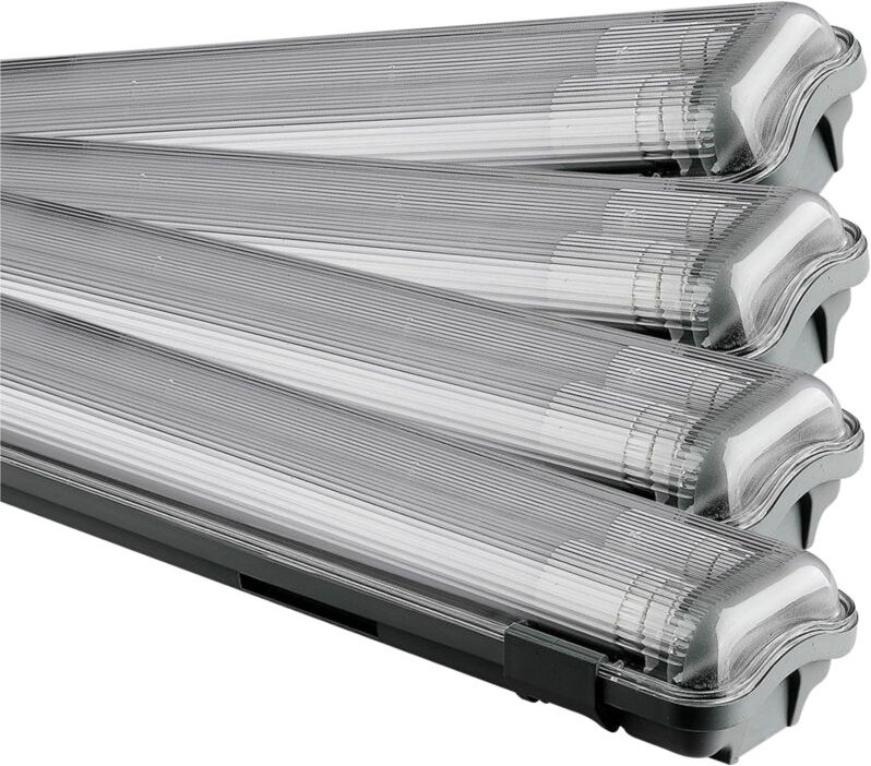 V-TAC LED-Lichtleiste - Dual Tube 2 x 18W - IP65 Wasserdicht - Weiß - 3400 Lumen - 6400K - 120CM - 4er-Pack