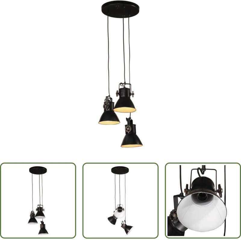 Industriestil - Hängelampe 25 W Schwarz 30x30x100 cm E27