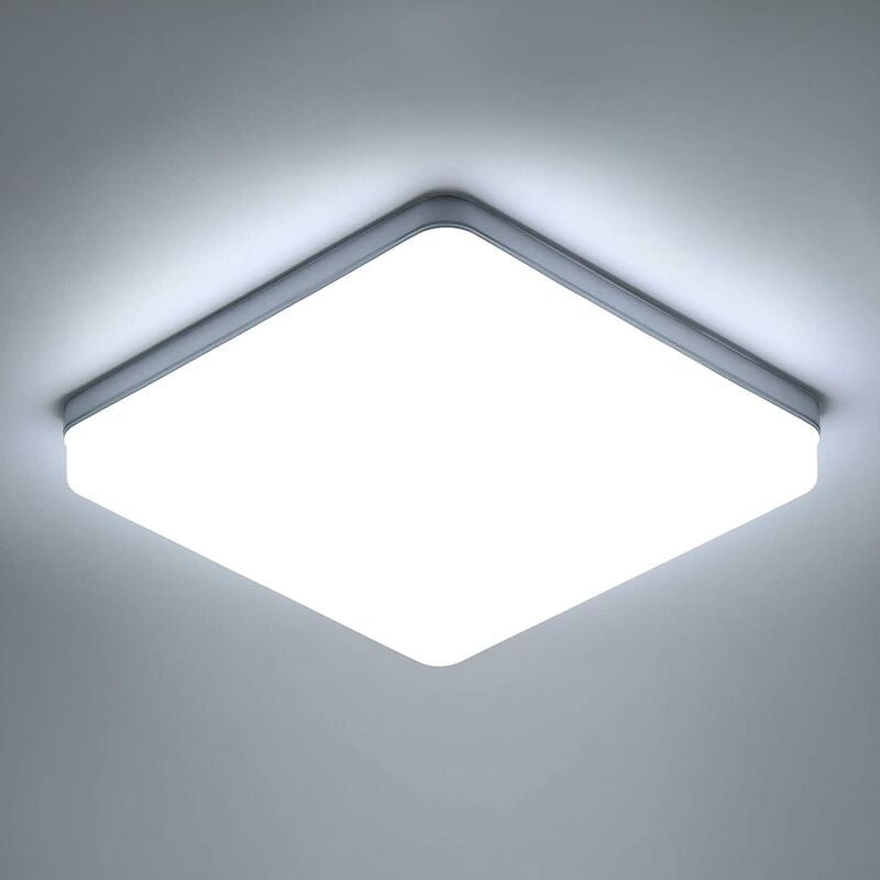 Goeco - LED-Deckenleuchte Quadratisch, LED-Deckenlampe, IP44 LED-Deckenleuchte, Deckenbeleuchtung geeignet für Badezimme...