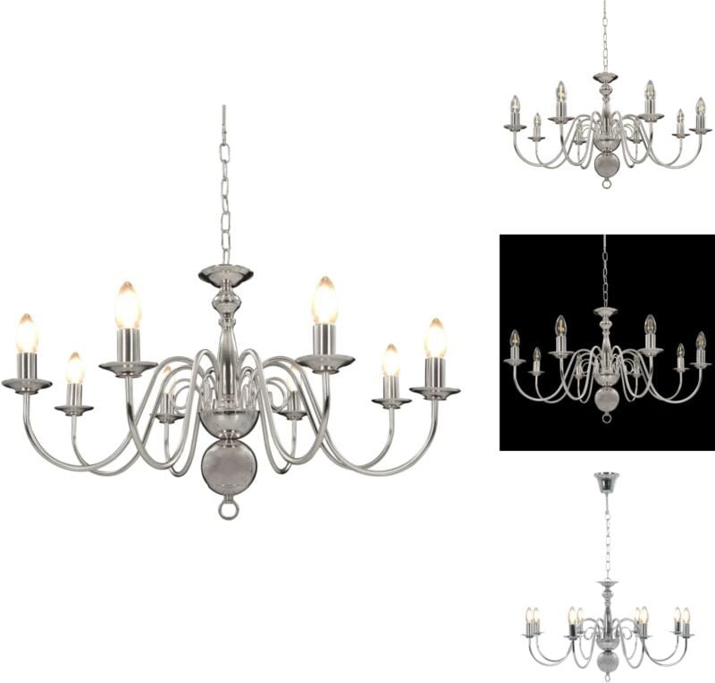 Vidaxl - Kronleuchter - Living Kronleuchter Silbern für 8 x E14 Glühbirnen - Silber