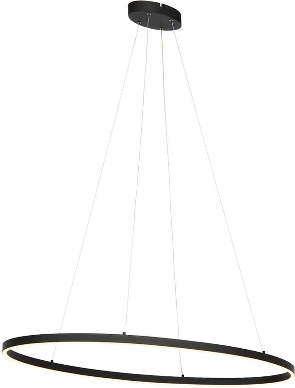 Design Hängelampe schwarz oval inkl. led 3-stufig dimmbar - Ovallo