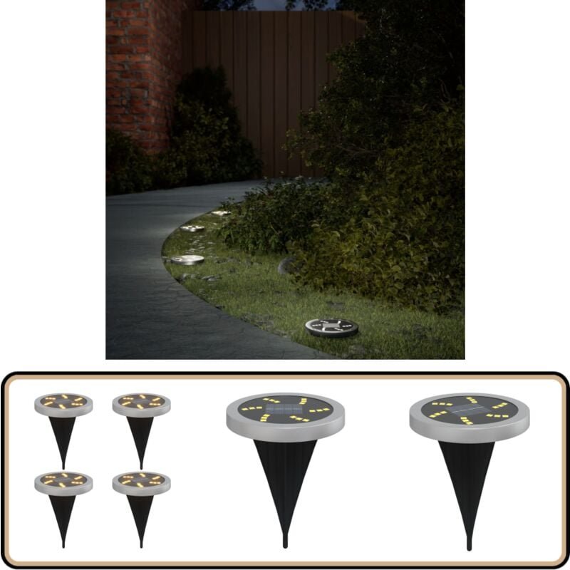 Thumbnail - Solar-Bodenleuchten mit Erdspieß 4 Stk. Warmweiß - Solarlaternen - Outdoor Beleuchtung - Gartenbeleuchtung - led Lichter...