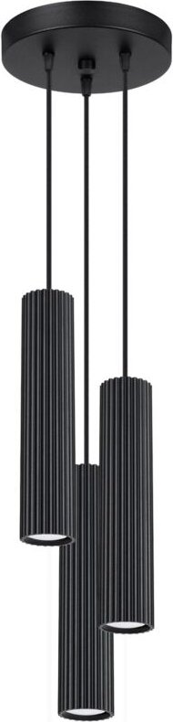 Pendelleuchte Aluminium 19,5 cm breit H: max. 108 cm Schwarz GU10 3-flammig Modern