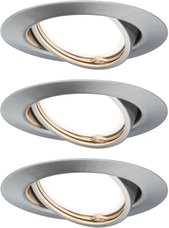 Paulmann - 93420 Base Einbauleuchte 3er Set led GU10 15 w Edelstahl (gebürstet)