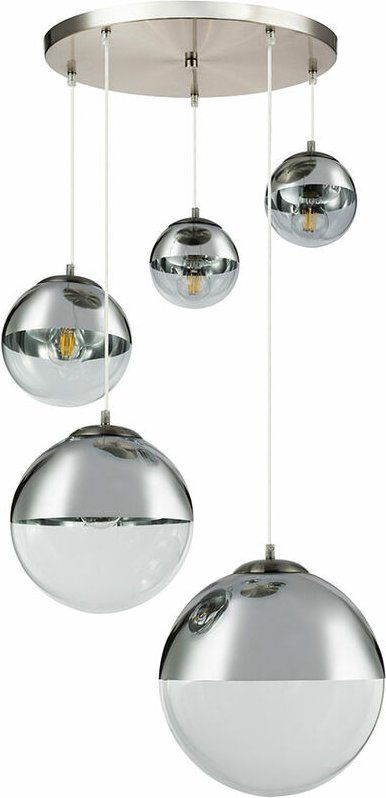 Design Decken Pendel Leuchte Glas Kugel Strahler chrom Wohn Zimmer Hänge Lampe klar Globo 15851-5