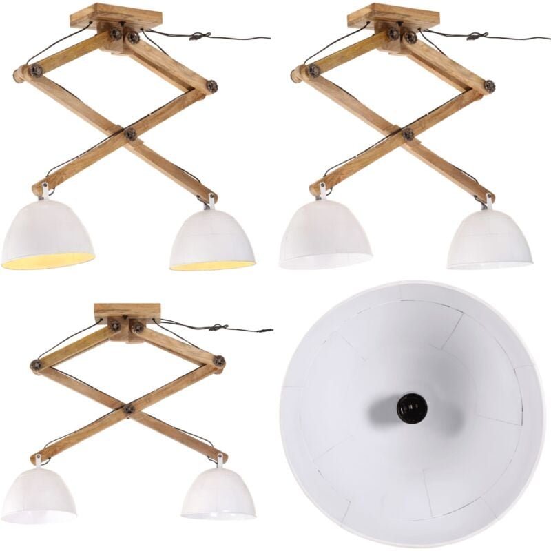 Deckenleuchte 25 w Weiß 29x18x85 cm E27 - Dekanleuchte - Industrielampen - Wohnraumbeleuchtung - Esszimmerlampe - Schlaf...