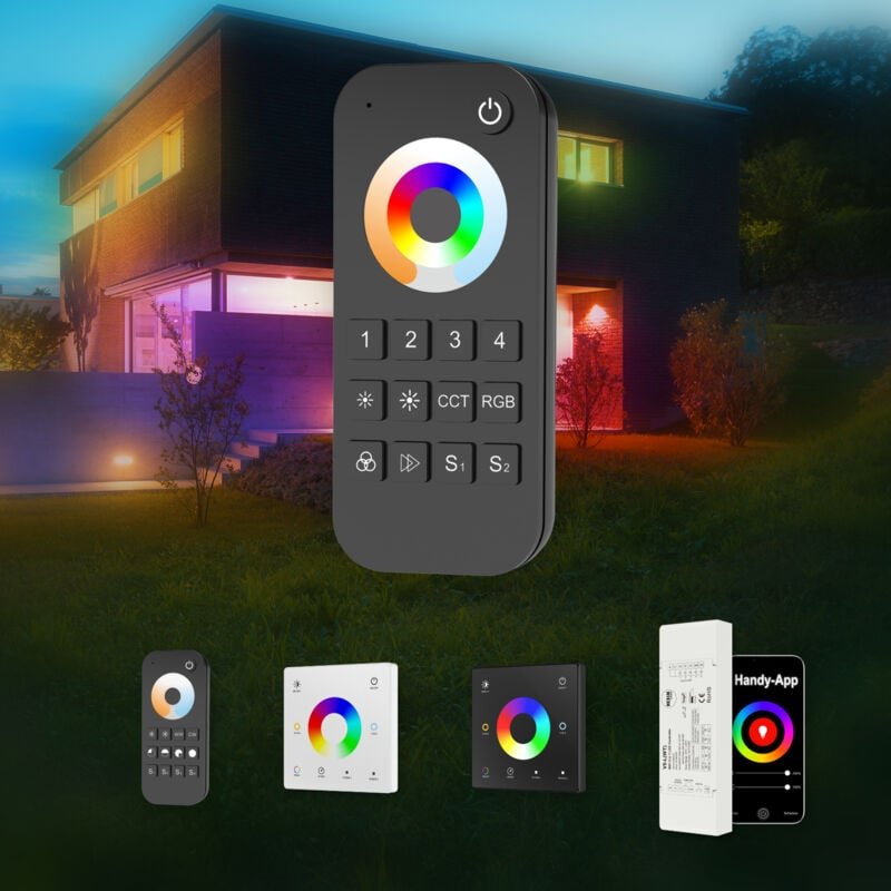 Light 12-48V Wi-FI/RF Controller Fernbedienung rgb/cct led Beleuchtung Wandschalter Dimmer: rgb/w/cct - Fernbedienung, 4...
