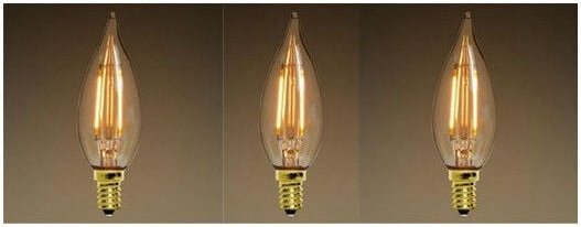 Satz von 3 Jahrgang led E14 Stil Glühbirne Edison C35 2