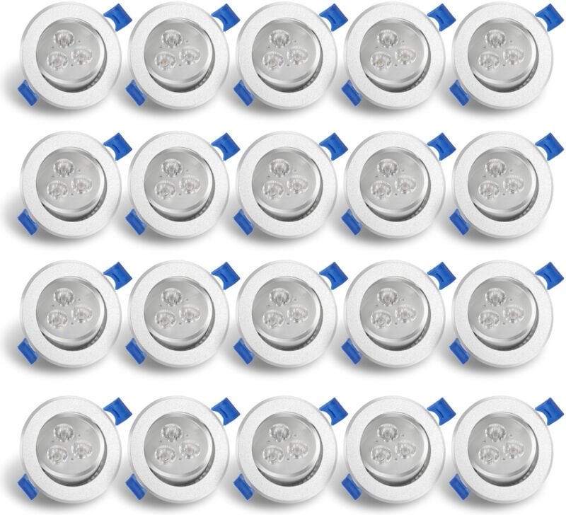SWANEW Lot de 20 Spots LED Encastrables Spot Encastrable LED 3W Température de Couleur: Blanc chaud 3000K