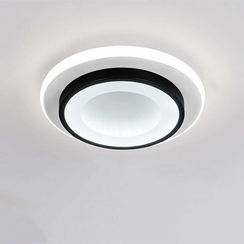 Thumbnail - Comely - LED-Deckenleuchte Schwarz und Weiß 20W 2650LM Kreisförmig aus Aluminium, Durchmesser 23cm, für Schlafzimmer, Fl...