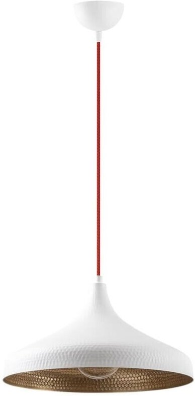 Hängende Deckenlampe in Weiß und Gold. Modell 23