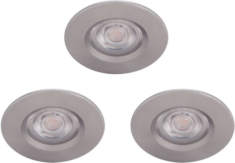 Philips - Beleuchtung - LED-Einbauleuchte, Durchmesser 9 cm, 2700 k, 5 w, 3 Stück, Nickel 929002374122