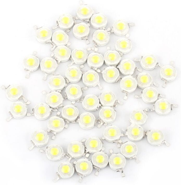 Eosnow 50pcs SMD 1W LED Lampenlampen -Perlen -Chip für Home Floodlight Spotlight High Power Cool White