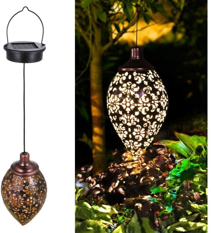 Dekorative Solarlaterne aus Metall für die Baumterrasse im Freien