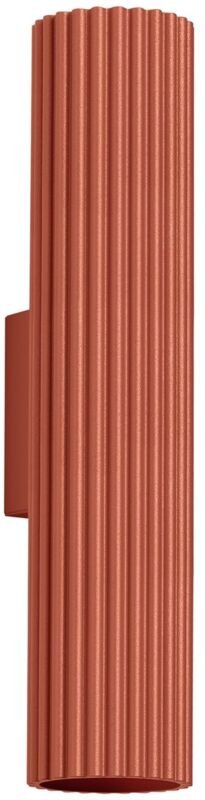 Licht-erlebnisse - Wandleuchte Aluminium 30 cm hoch Ockerrot GU10 2-flammig länglich Modern
