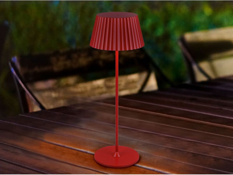 Reality Leuchten - Akku led Tischleuchte suarez kabellos für Innen & Außen, Rot - Höhe 39cm