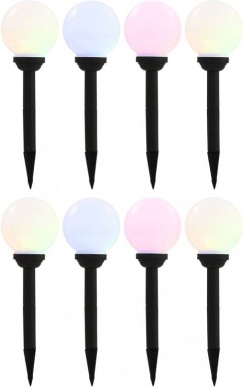 Außen-Solarlampen 8 Stk. led Kugel 15 cm rgb Vidaxl