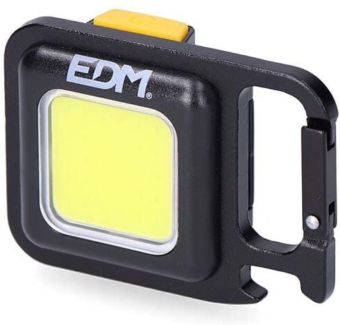 EDM - Multifunktionale Aluminium-Schlüsselanhänger-Taschenlampe, cob-led 6W, IP44 36117