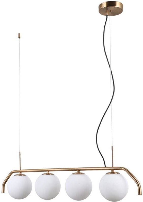 Carimi - Moderner hängender Anhänger Honig Messing 4 Licht mit weißem Schatten, G9 - Italux