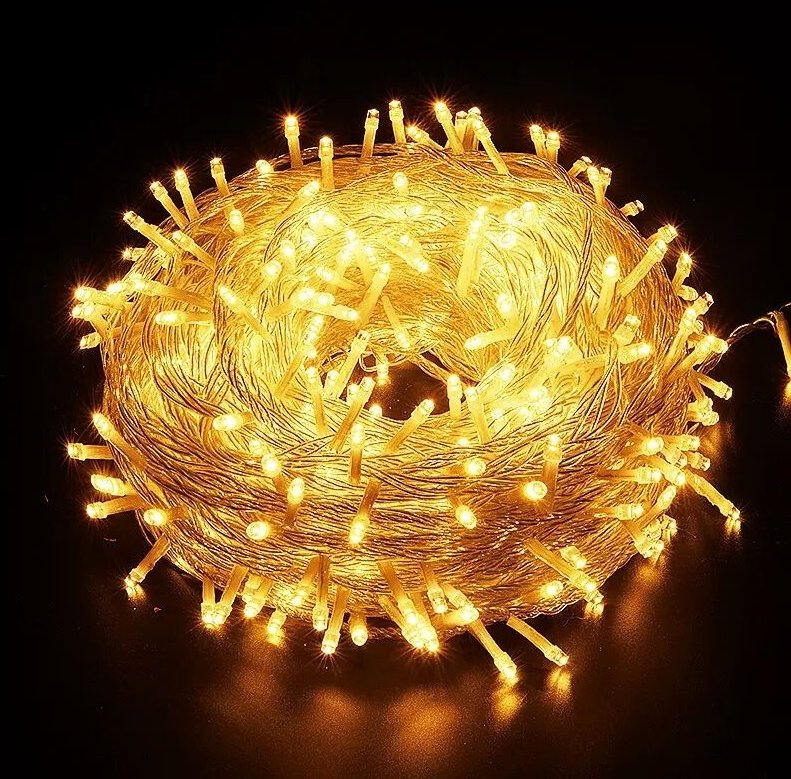 100 m lange Lichterkette mit 800 LEDs für Karneval, Hochzeiten, Außen-, Garten- und Innenbeleuchtung