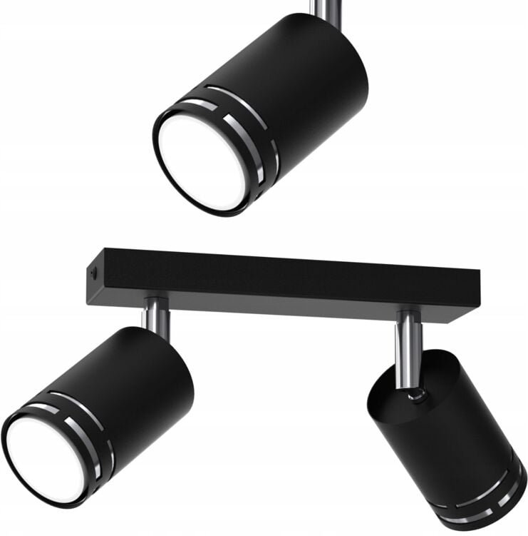 Deckenleuchte schwarz Chrom bewegliche LED GU10 Spot Reflektor Polierlampe