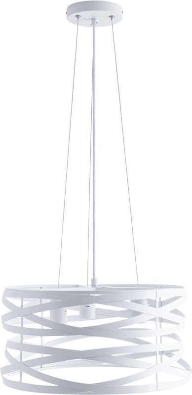 Pendelleuchte Hängelampe Esszimmer Esstischlampe Metall Korb Ø40cm 3 Flammig ohne Leuchtmittel, Weiß - Paco Home