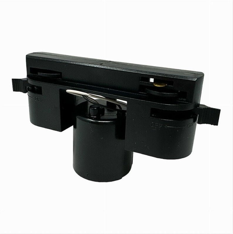 Trade Shop Traesio - Trade Shop - einphasige schienenlampenfassung E27 glühbirnenanschluss SCHIENEN-E27-ADAPTER - Schwar...